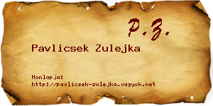 Pavlicsek Zulejka névjegykártya